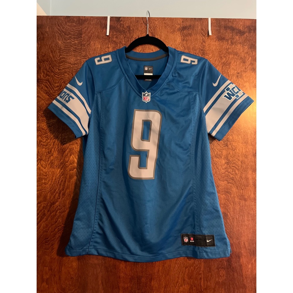 Nike Football Jersey Womens L Blue Excellent Matthew Stafford Detroit Lions 9